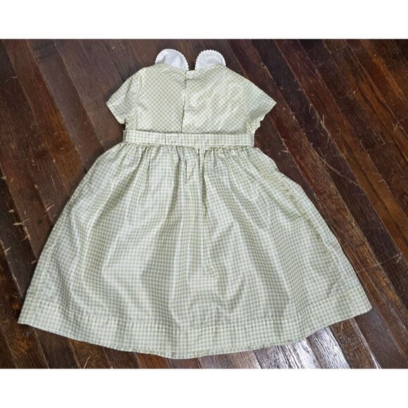 Vintage Green White Collared Neck Plaid Dress size 4 - Picture 10 of 11